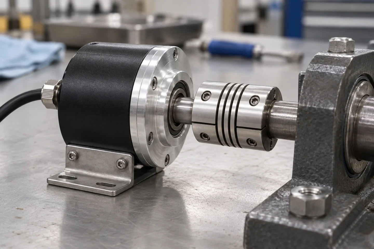 Rotary encoder and drive-shaft assembly inspection reference